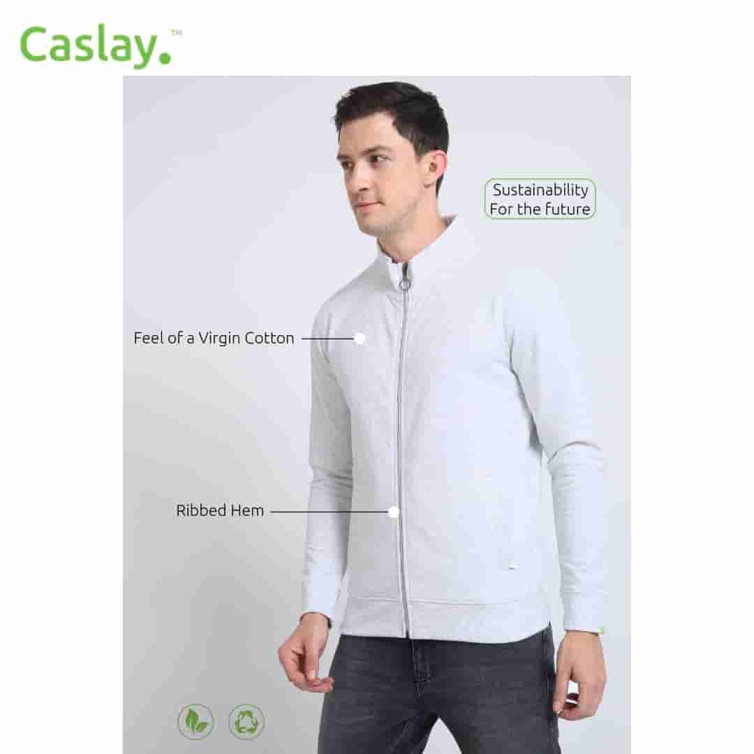 Caslay Highneck Jacket - White Melange