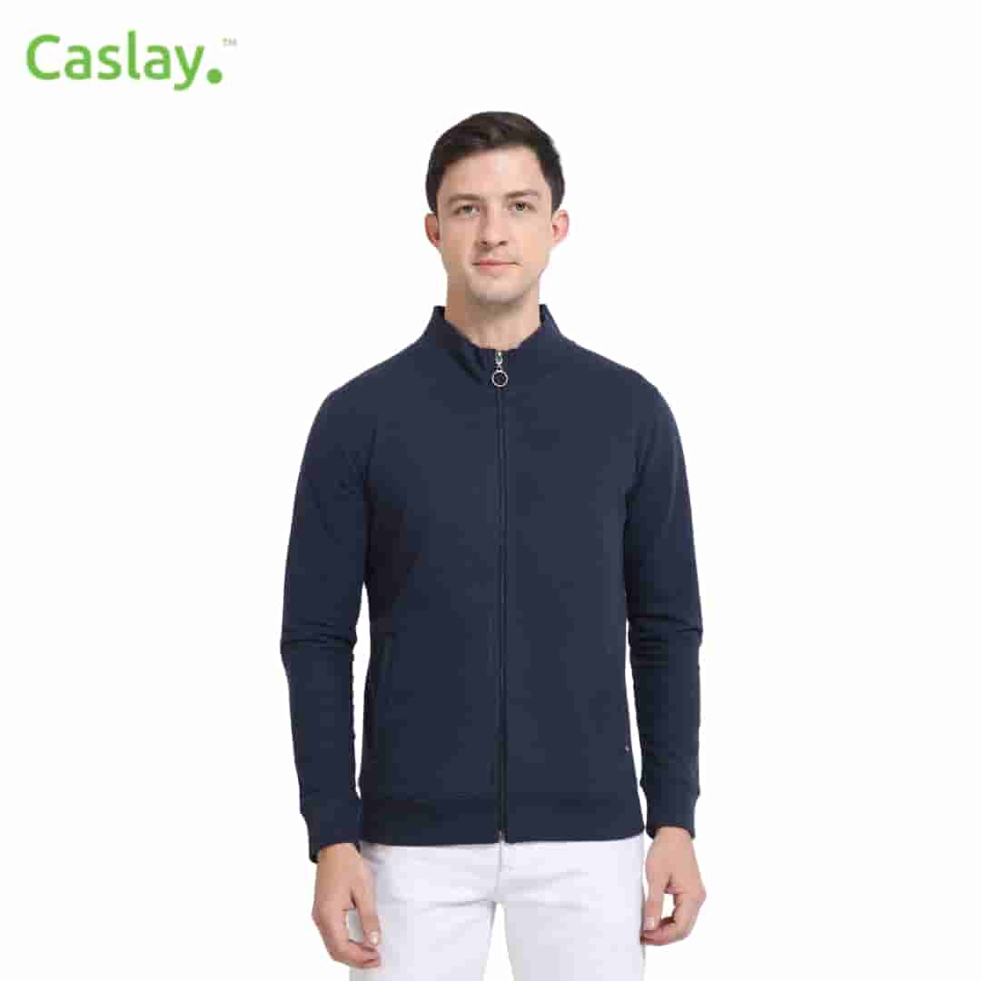 Caslay Highneck Jacket - Navy Blue