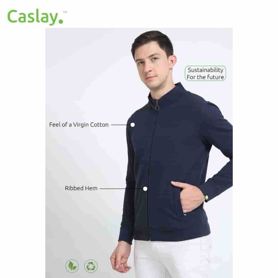 Caslay Highneck Jacket - Navy Blue