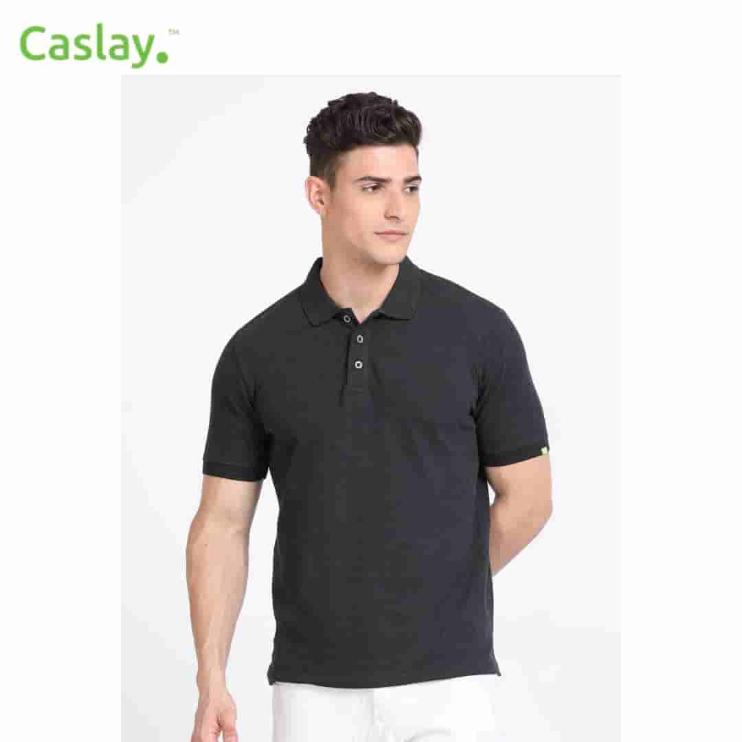 Caslay Polo T-Shirt - Charcoal Melange