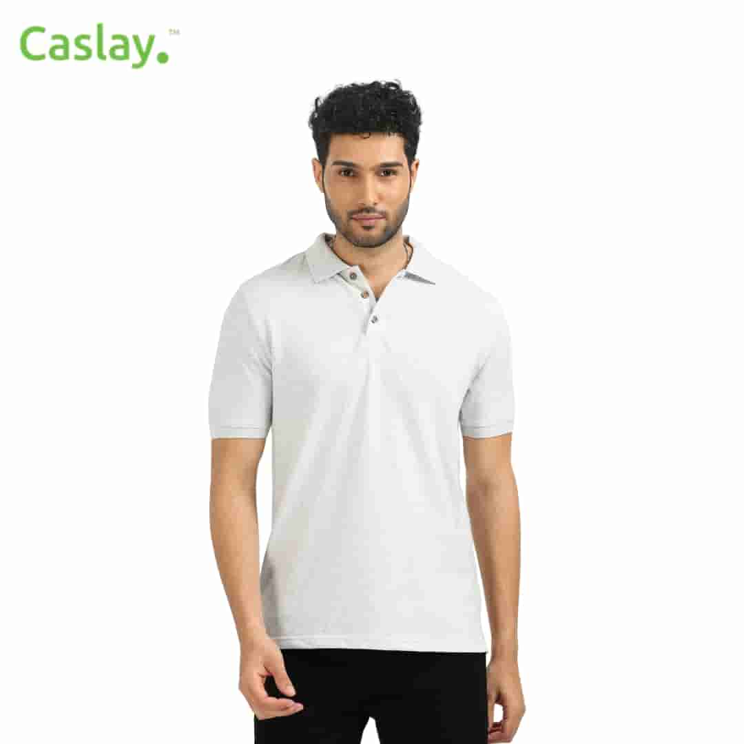 Caslay Polo T-Shirt - White Melange
