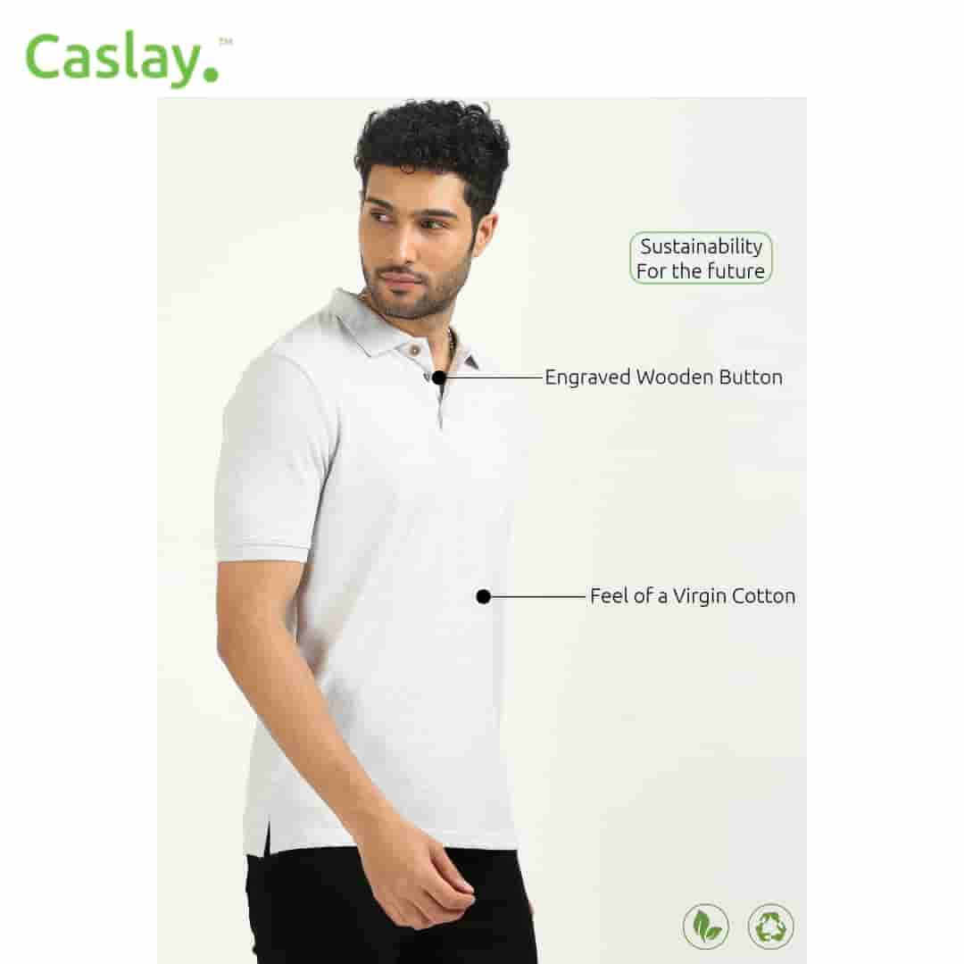 Caslay Polo T-Shirt - White Melange
