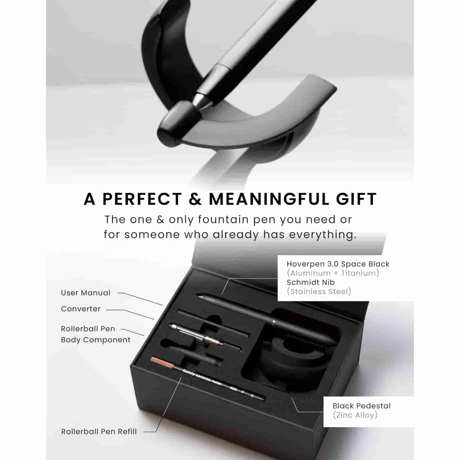 Novium Hoverpen 3 Best Luxury Fountain Pen Deep Black