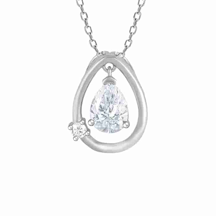 Silver Tear Drop Pearl Pendant With Link Chain