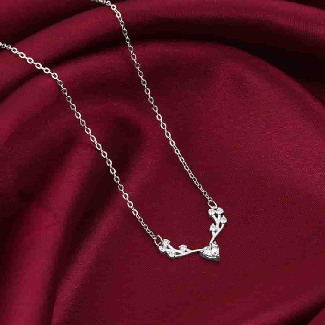 Anushka Sharma Silver Deer Heart Necklace