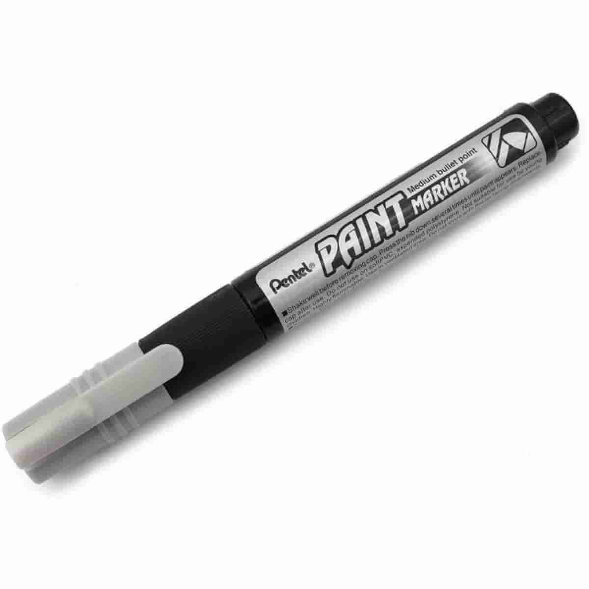 Pentel Paint Marker Medium Bullet Point Silver MMP20