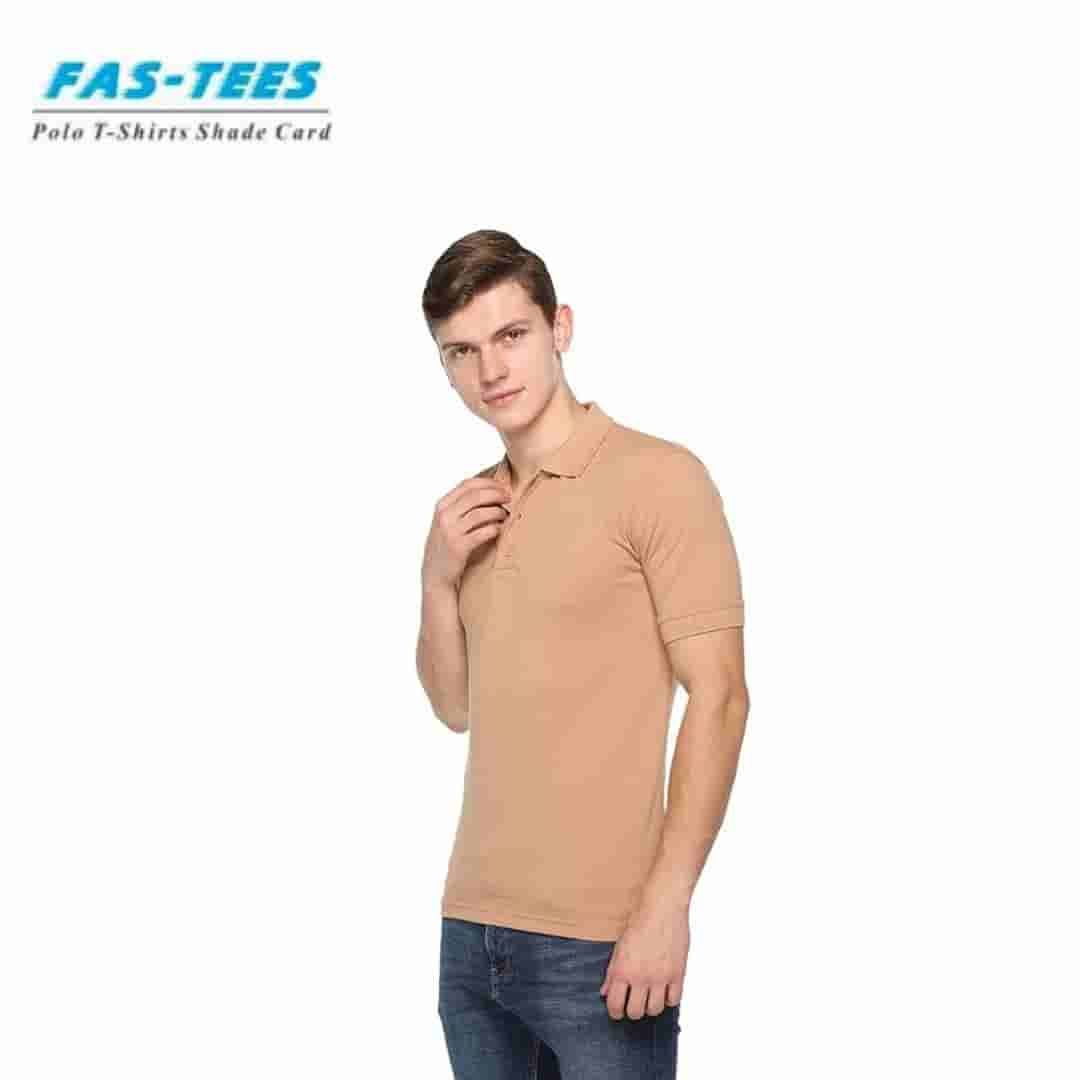 PIKMEE Men's FAS-TEES Polo T Shirt Beige