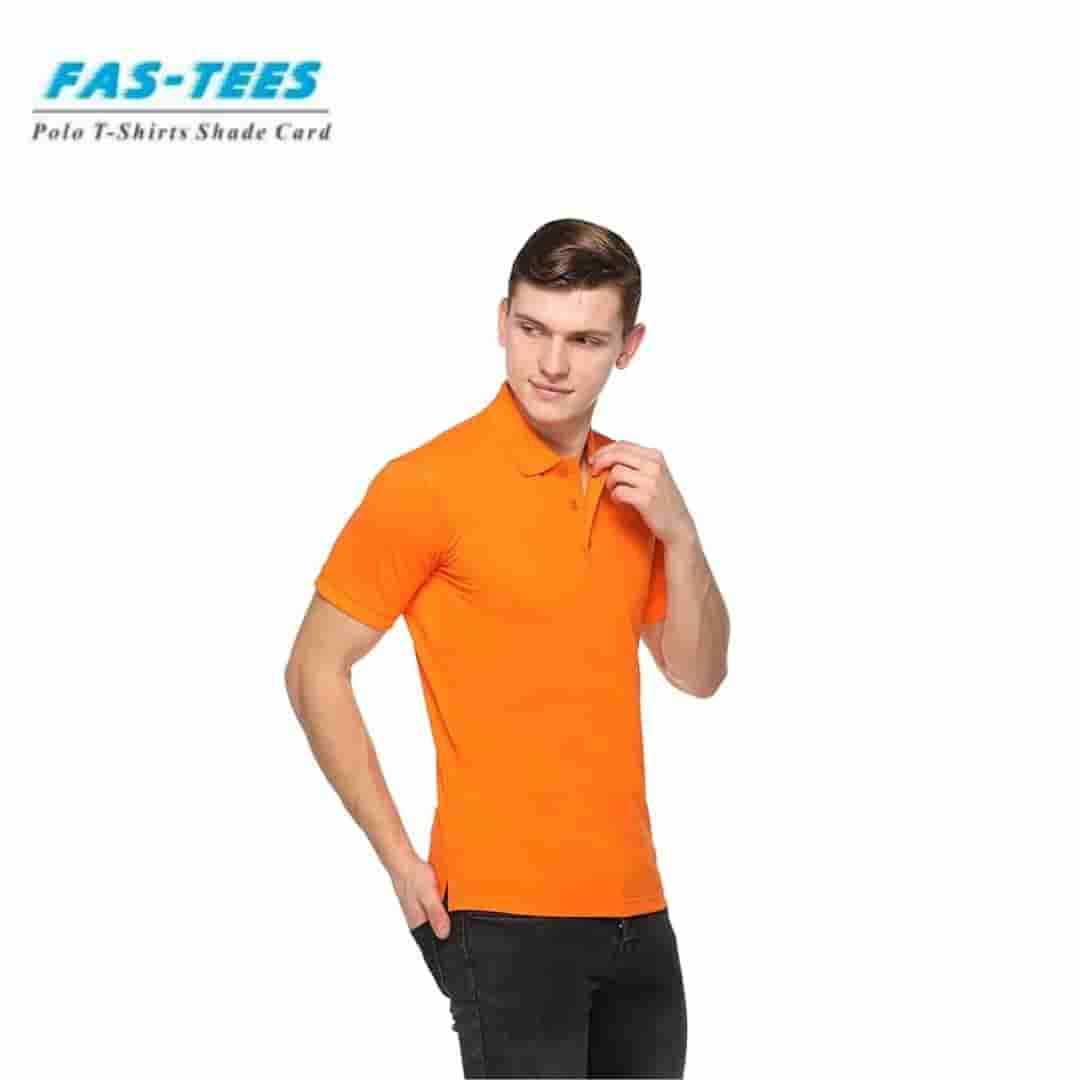 PIKMEE Men's FAS-TEES Polo T Shirt Orange