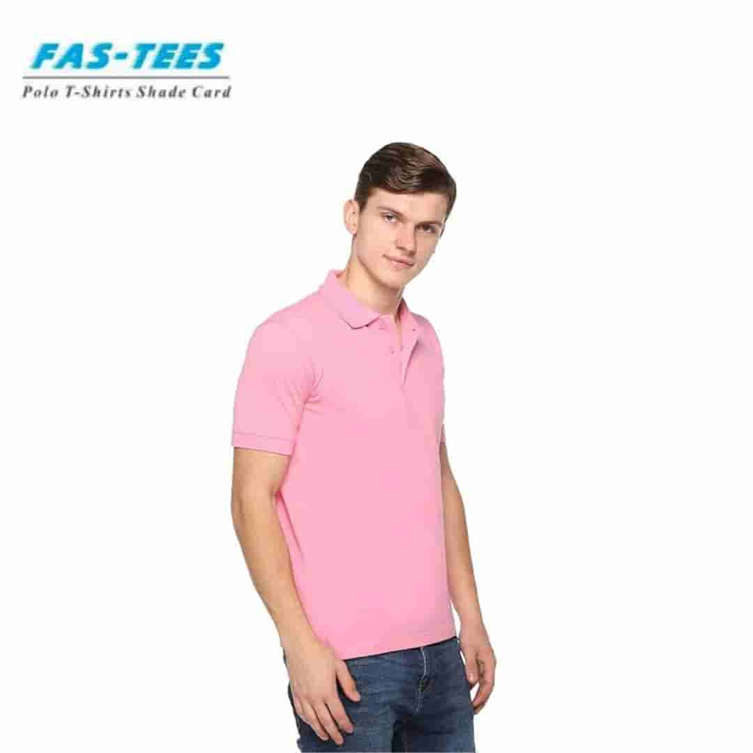 PIKMEE Men's FAS-TEES Polo T Shirt Pink