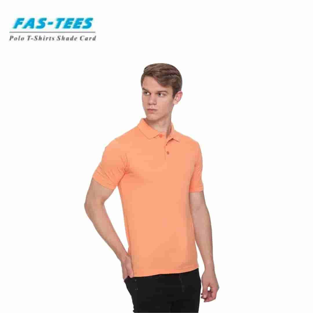 PIKMEE Men's FAS-TEES Polo T Shirt Peach