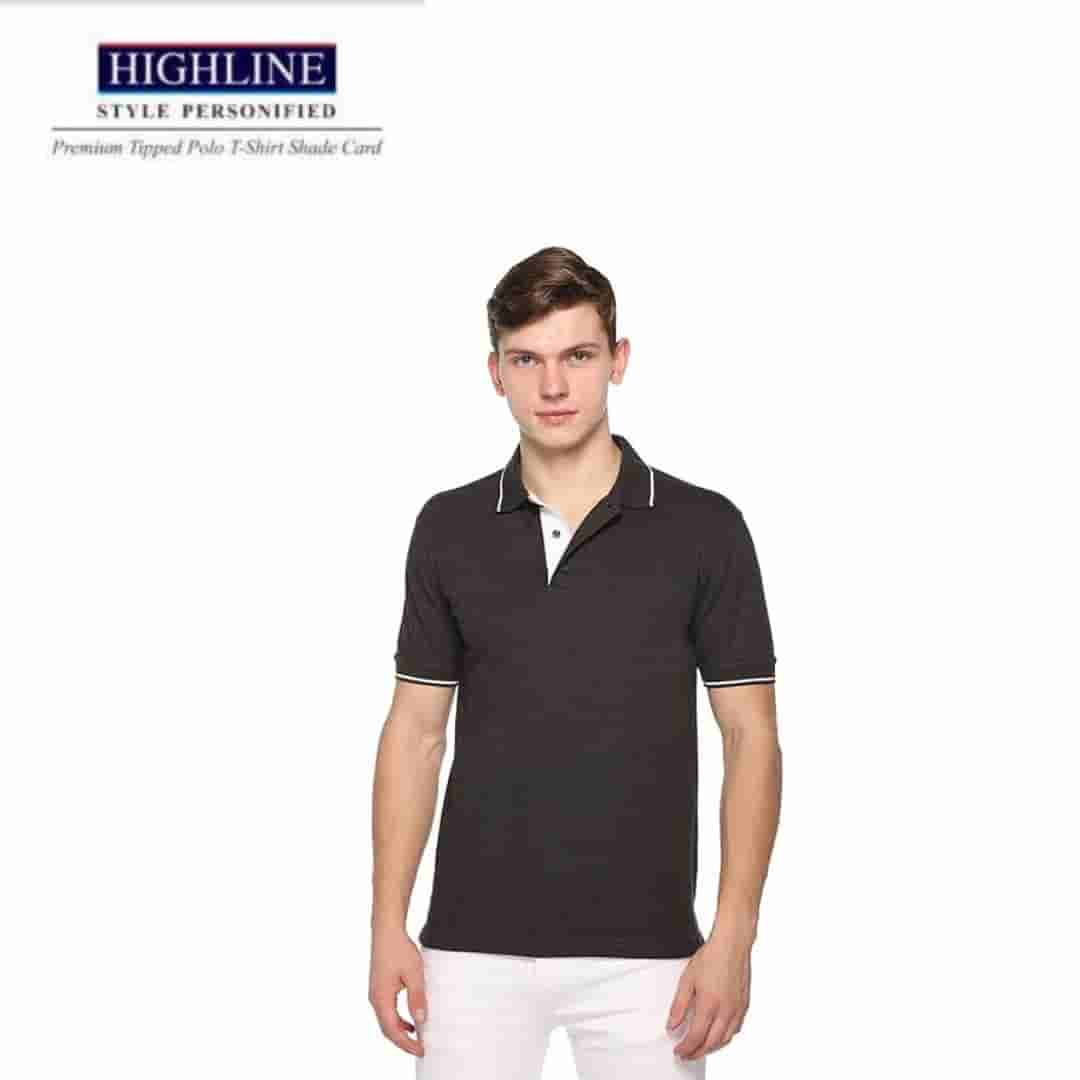 PIKMEE Men's HIGHLINE Polo T Shirt C-Grey White