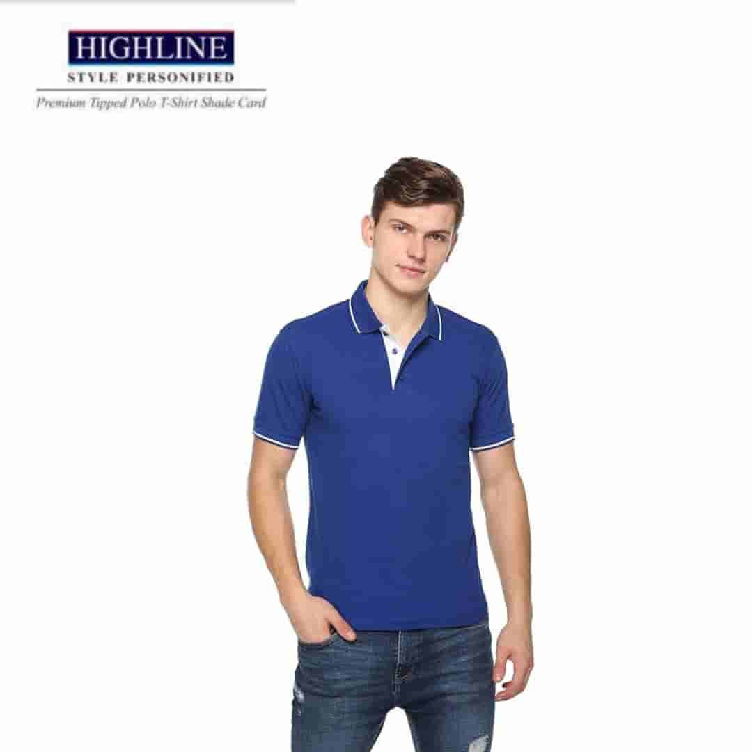 PIKMEE Men's HIGHLINE Polo T Shirt  R-Blue White