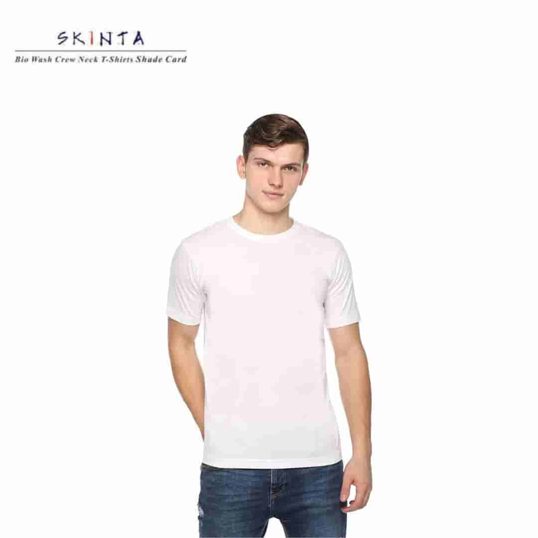 PIKMEE Men's SKINTA Crew T Shirt White