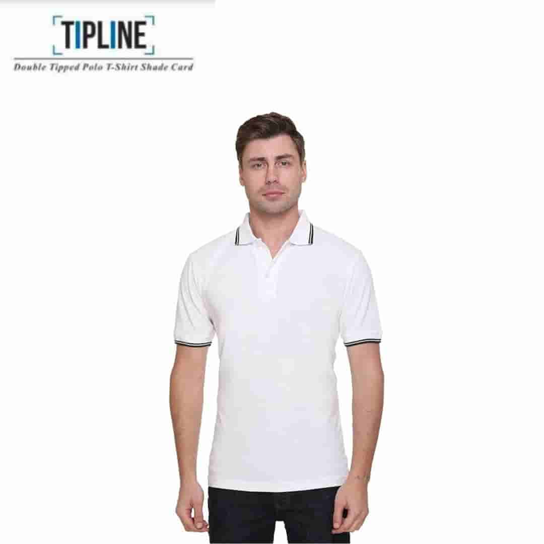 PIKMEE Men's TIPLINE Polo T Shirt  White