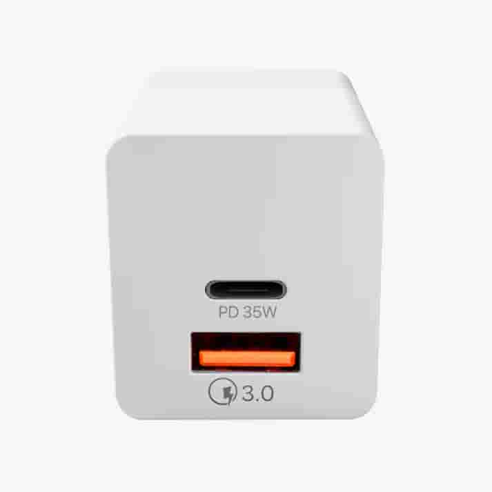 Powerup Type-C 35W PD + USB QC 3.0 Wall Charger - White