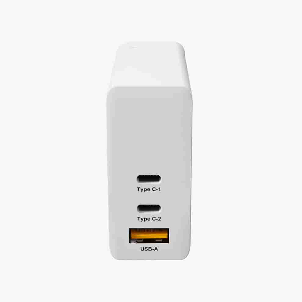 Powerup 65W 2 Type-C PD + USB QC 3.0 Wall Charger - White