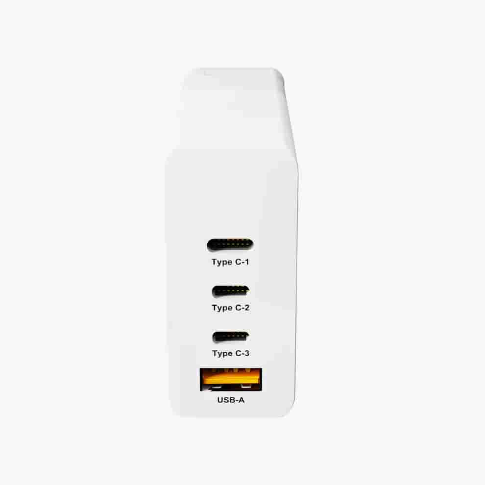 Powerup 120w 3 Type-C  PD + USB QC 3.0 Wall Charger - White