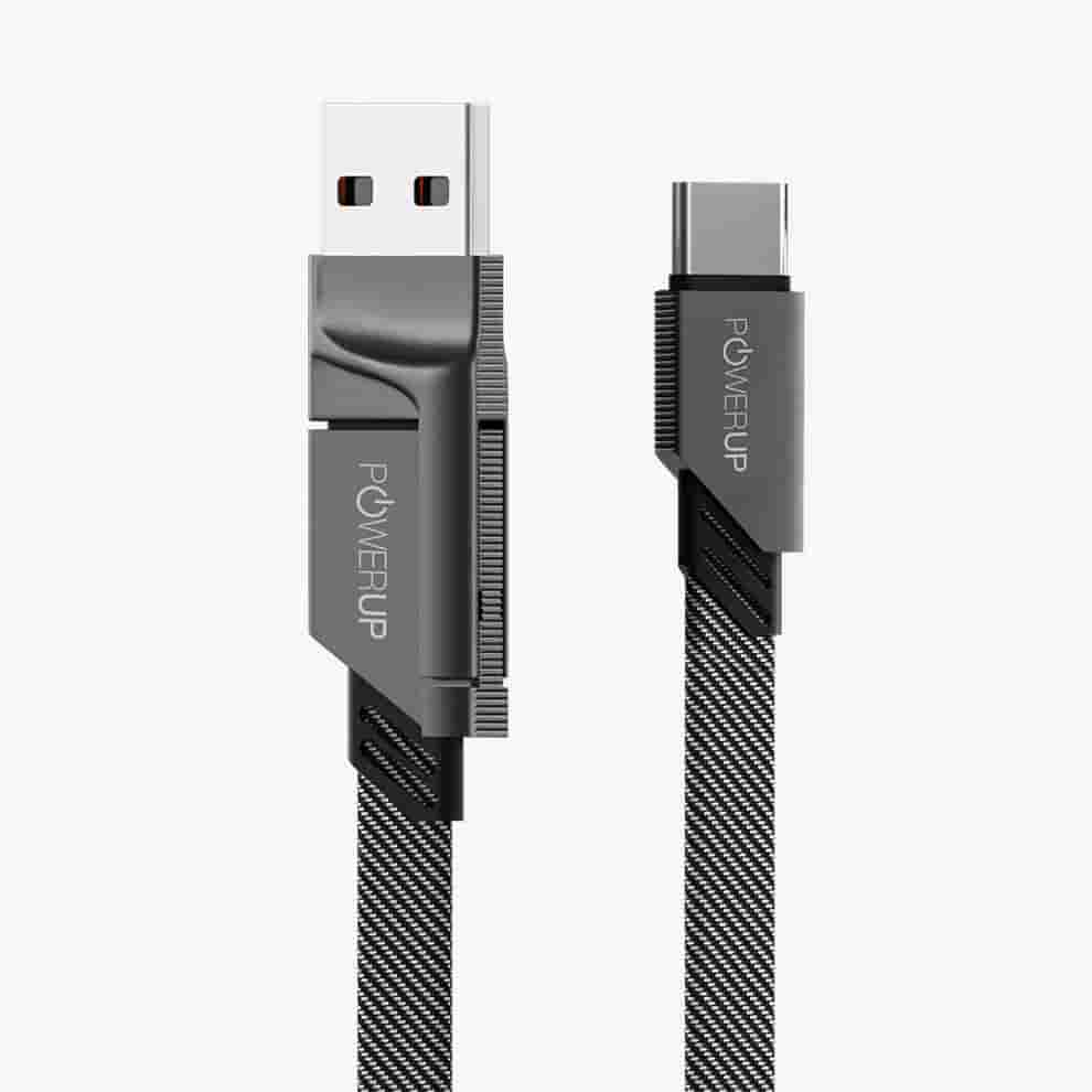 Powerup QuadMax 2IN1 66W Zinc Alloy 1.2m Cable - Copper