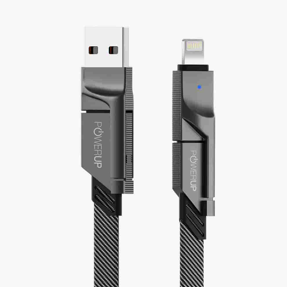 Powerup QuadMax 4IN1 66W Zinc Alloy 1.2m Cable - Copper