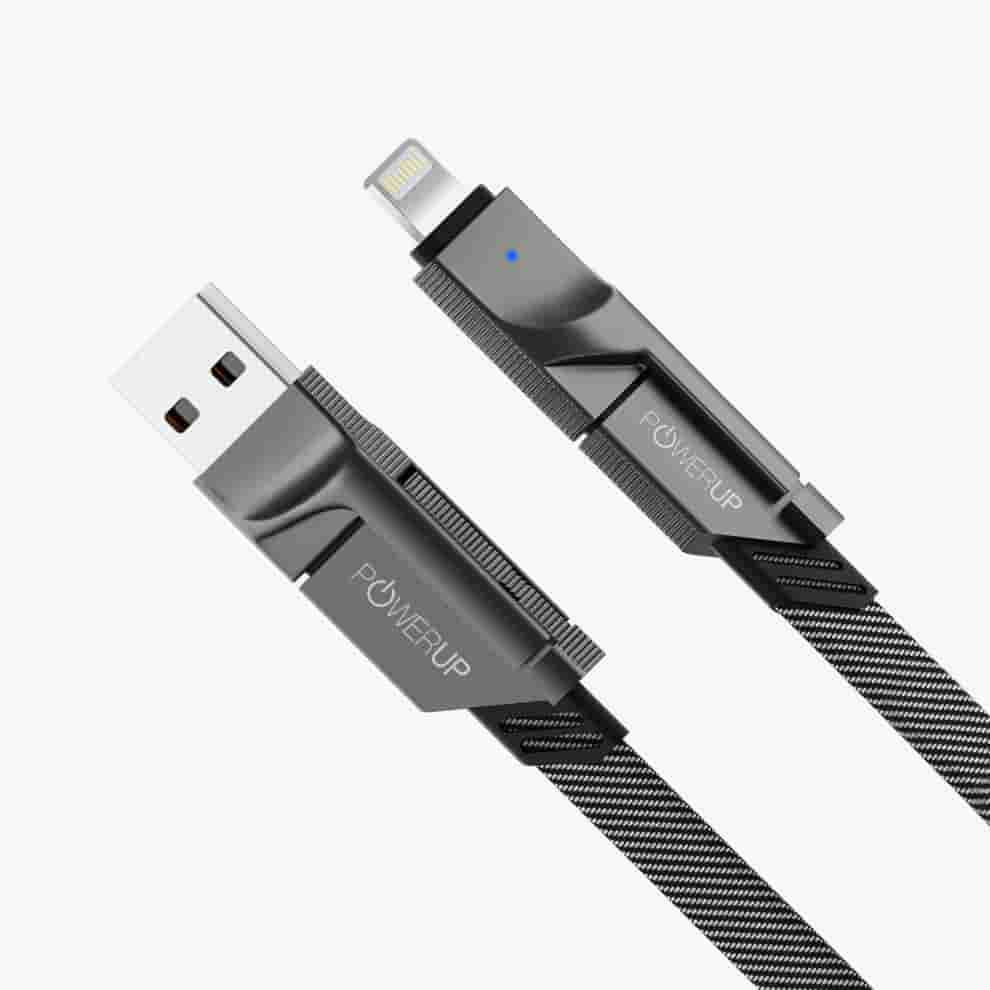 Powerup QuadMax 4IN1 66W Zinc Alloy 1.2m Cable - Copper