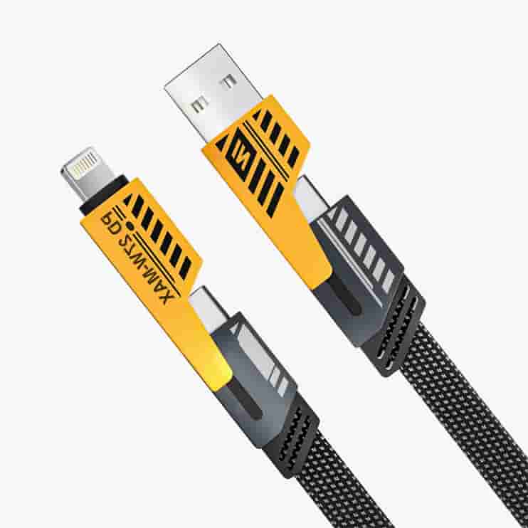 Powerup QuadMax 4IN1 1.2m Cable - Black/Yellow