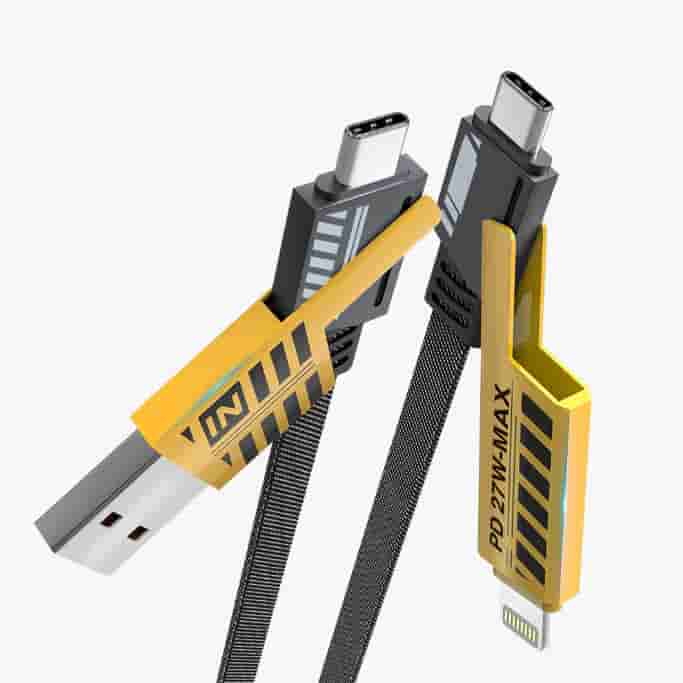 Powerup QuadMax 4IN1 1.2m Cable - Black/Yellow