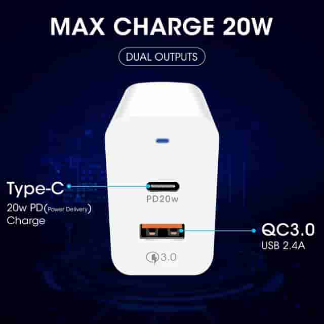 Powerup Turbo 20W PD USB Type-C Wall Charger  -White