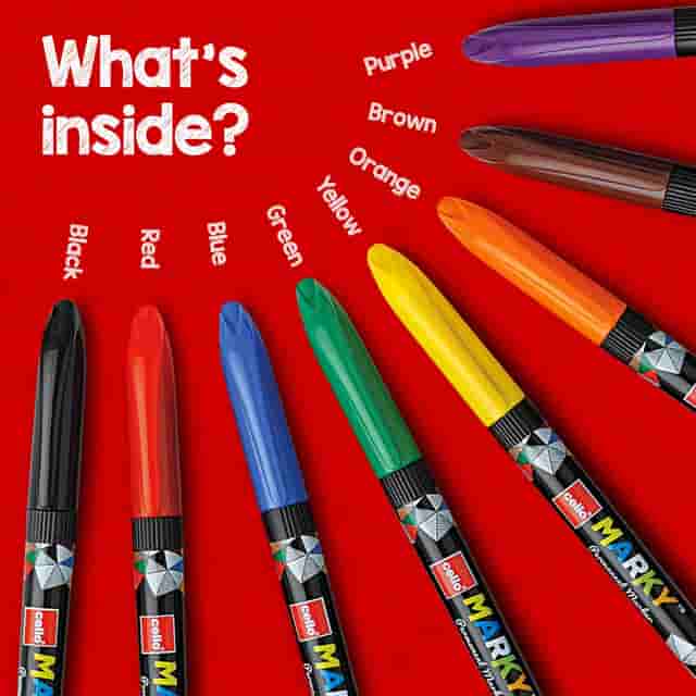 Cello Permanent Marker Pen Pack of 8 Colour Ant Mascot