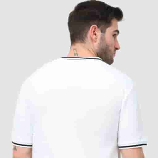 Rare Rabbit Polo Tee White with Black Tipping T-Shirt