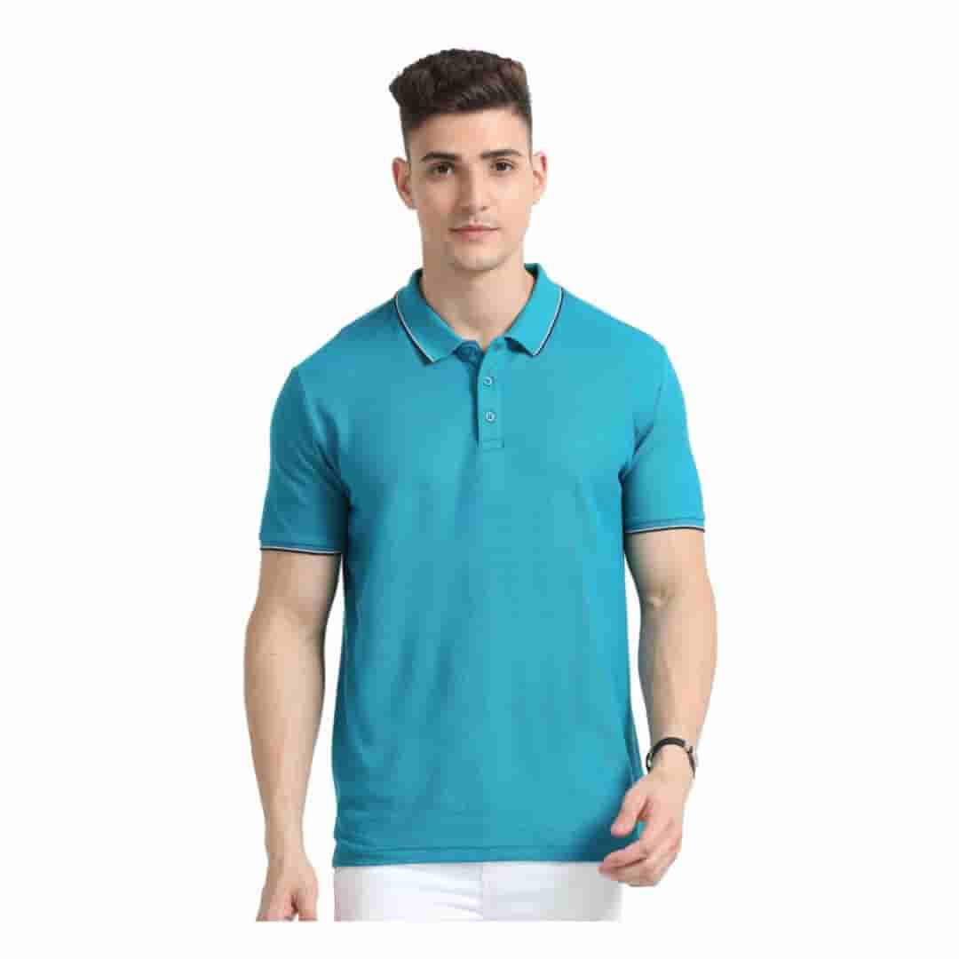 Skechers Turkish Blue Polo with Tipping - Eye-Catching Design T-shirt