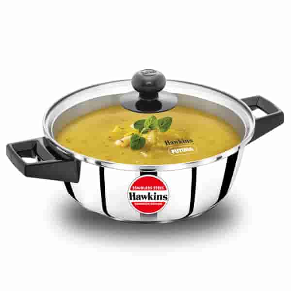 Hawkins 2 Ltr Stainless Steel Saucepan with Glass Lid