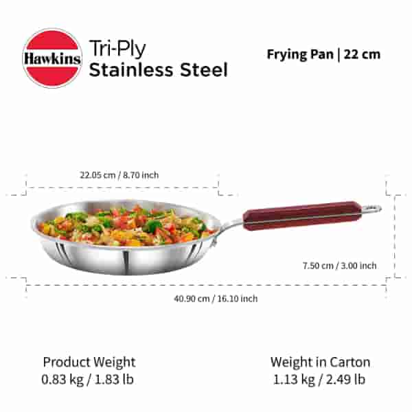 Hawkins Tri-Ply SS 22cm Induction Frying Pan
