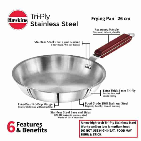 Hawkins Tri-Ply SS 26cm Induction Frying Pan