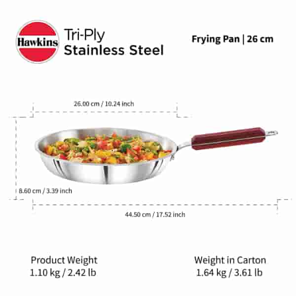 Hawkins Tri-Ply SS 26cm Induction Frying Pan