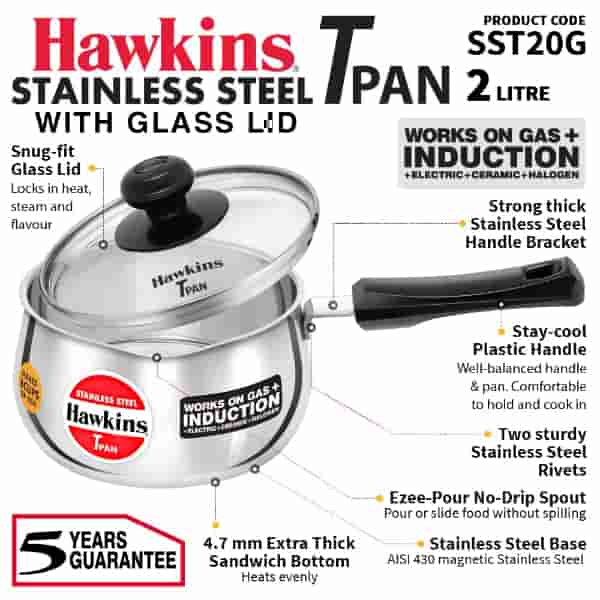 Hawkins 2 Litre Induction Sauce Pan with Lid