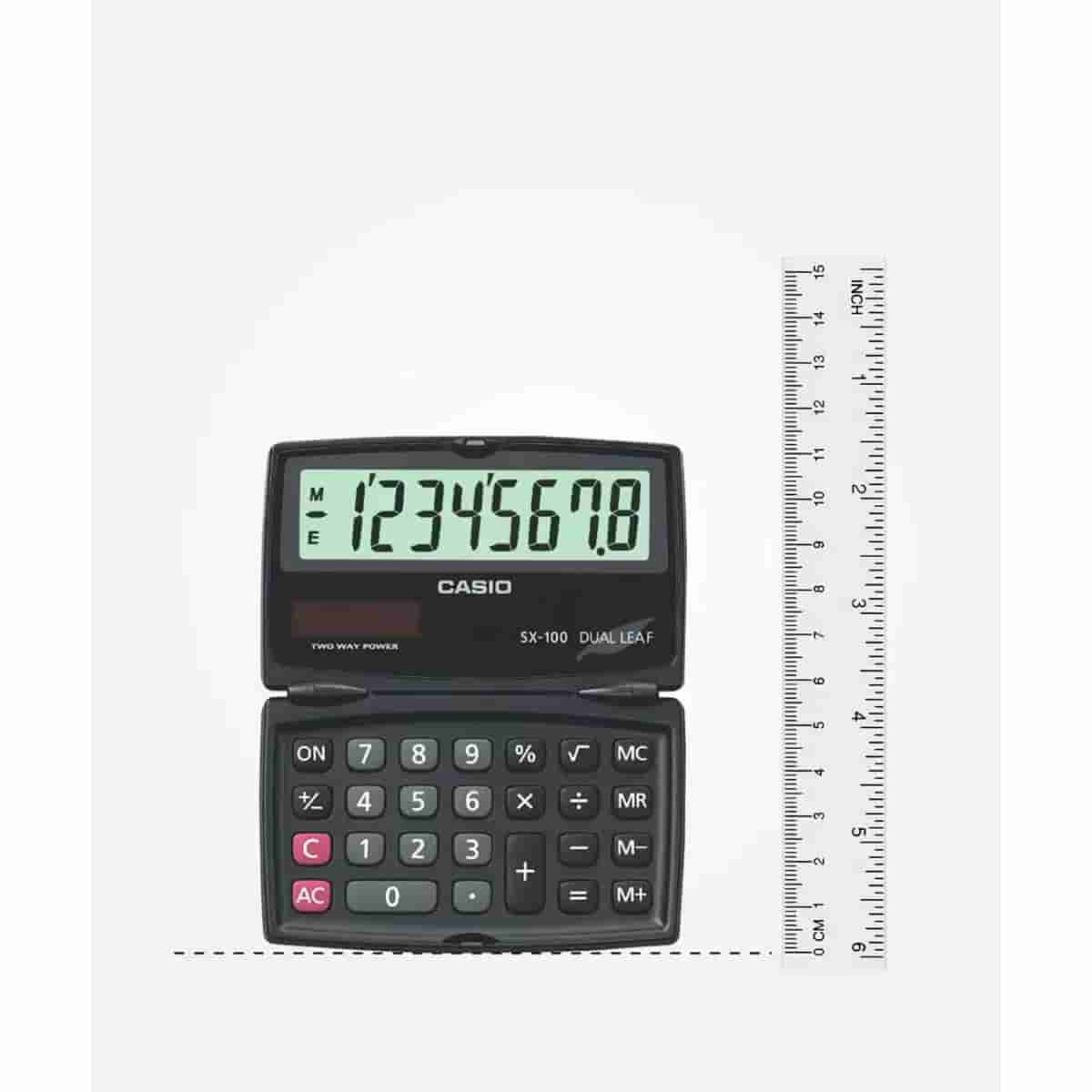 Casio SX-100-W Portable Calculator with Foldable Design
