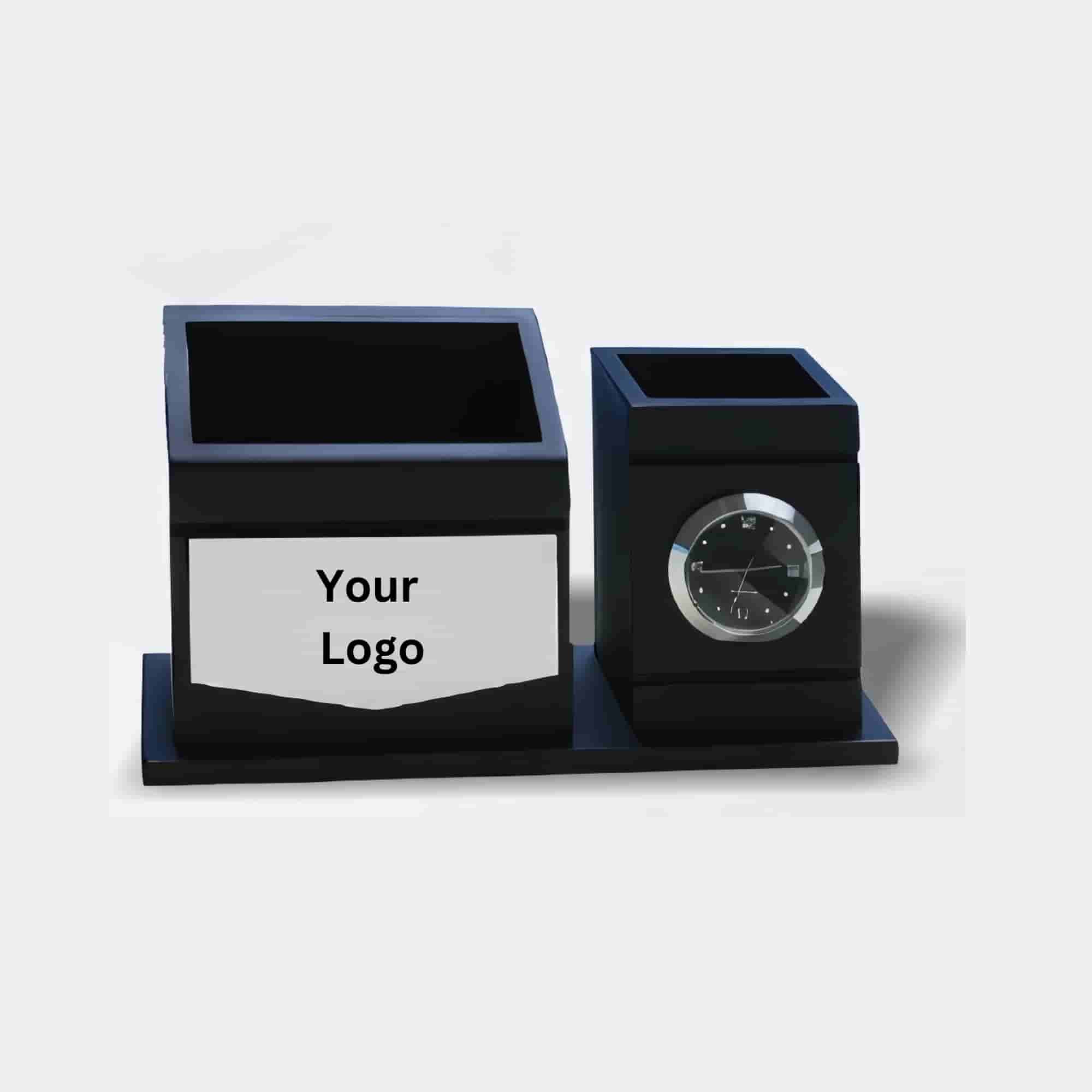 Black Desk Organizer with Phone Stand