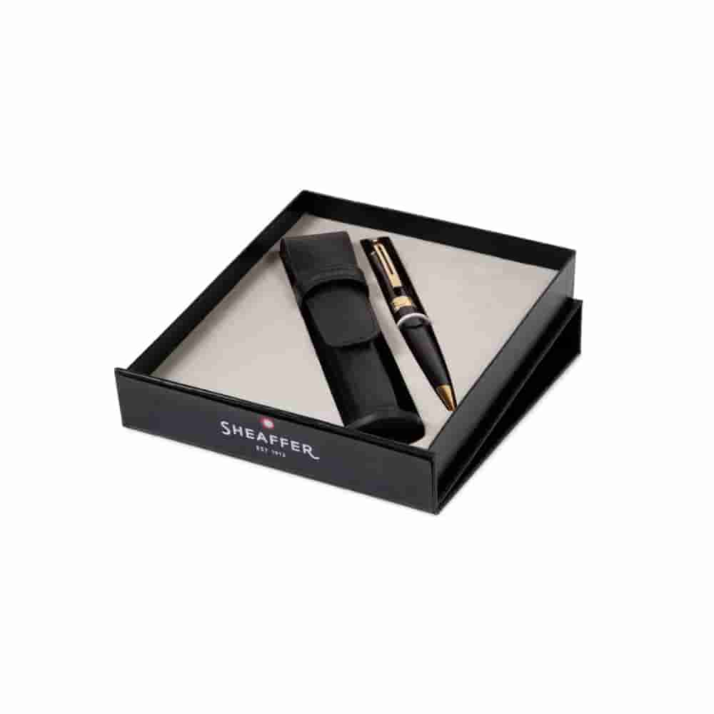 Sheaffer Gift Set Glossy Black 300 BP Pen &GT Pouch