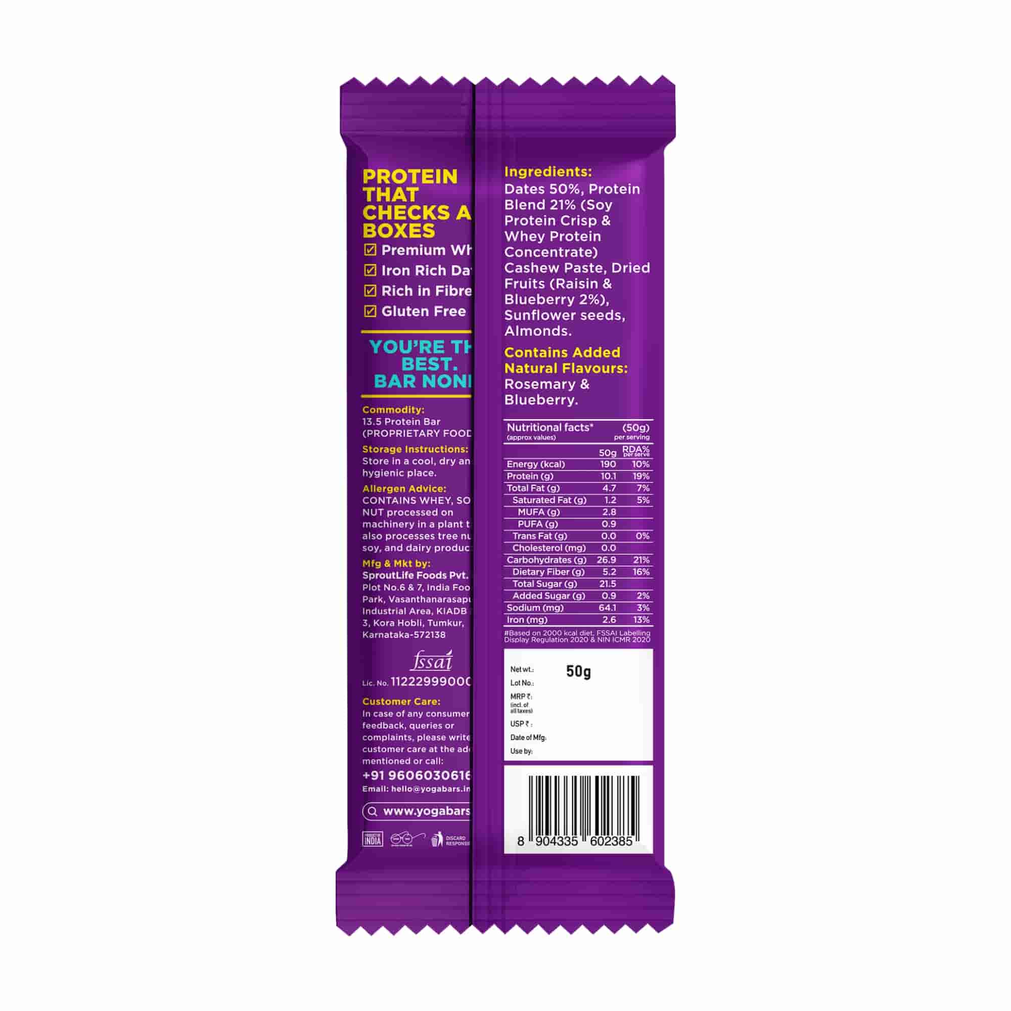 10g Protein Bar - Blueberry Blast - 50g