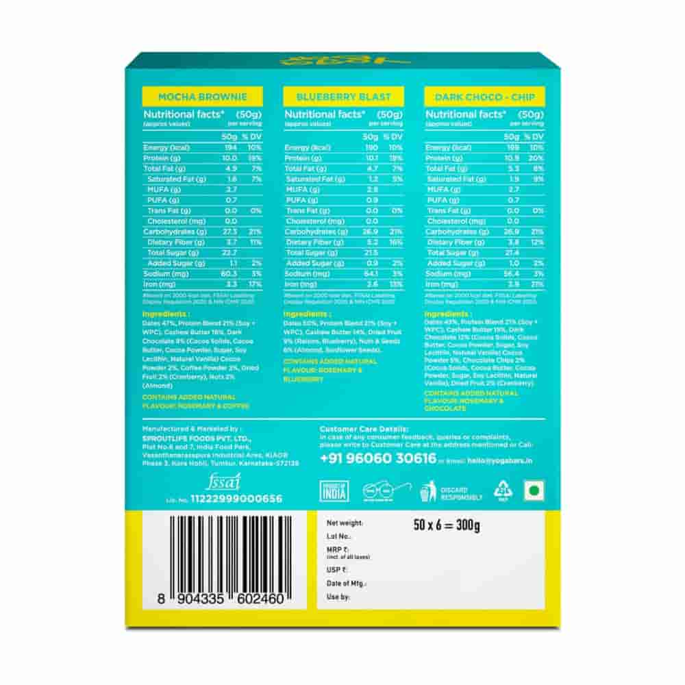 Yoga Bar Daily 10g Variety Pack (6 bars)