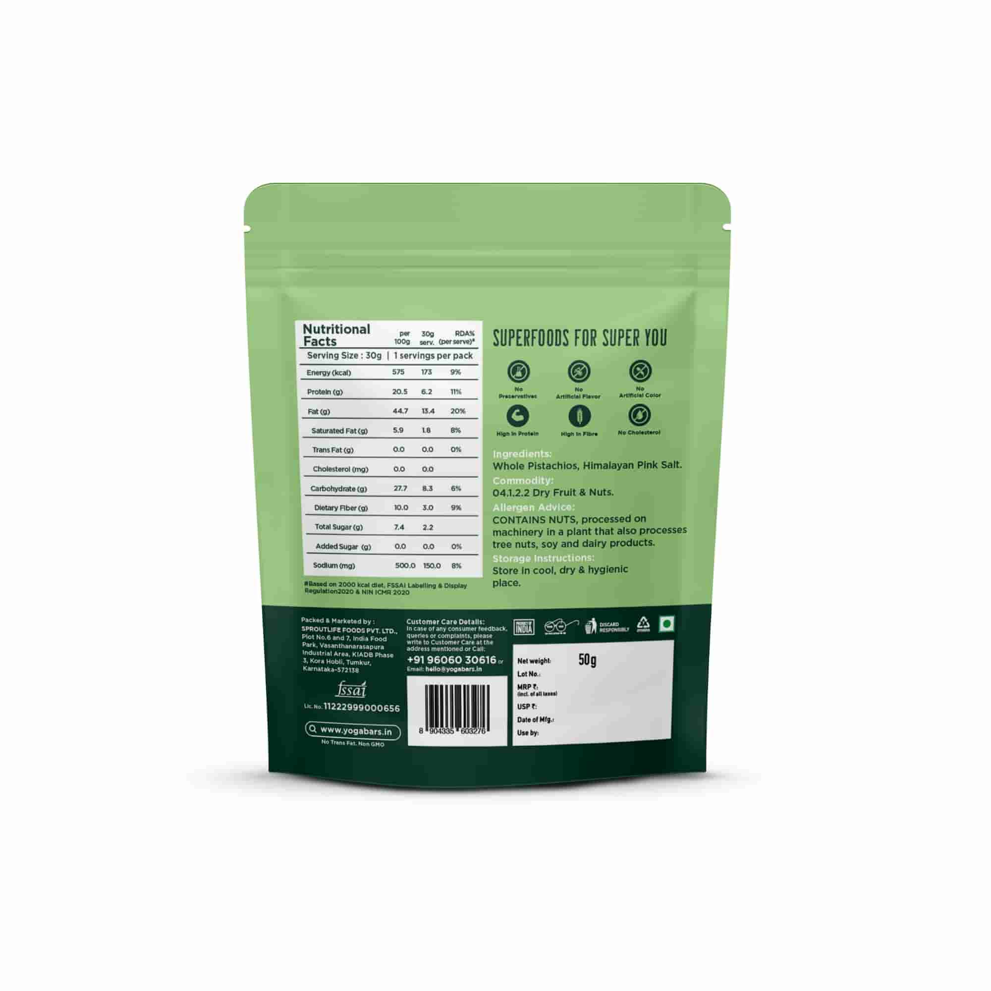 Roasted & Salted California Pistachios - 50g