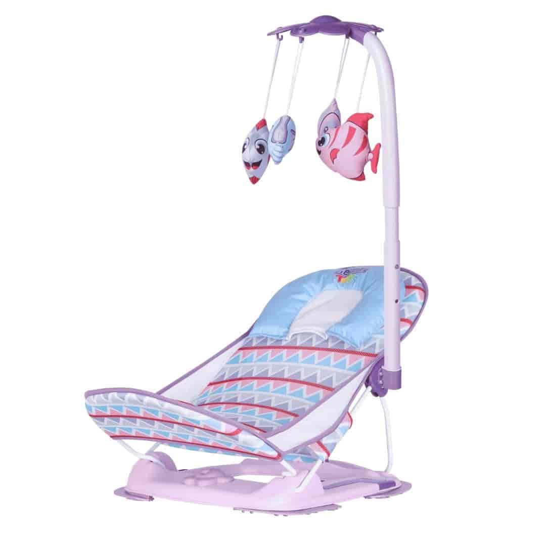 Steelbird Anti Skid Compact Comfy Baby Bather With Toys-Purple