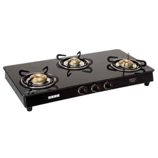 Usha Ebony 3001 3 Burner Gas Stove (Black)