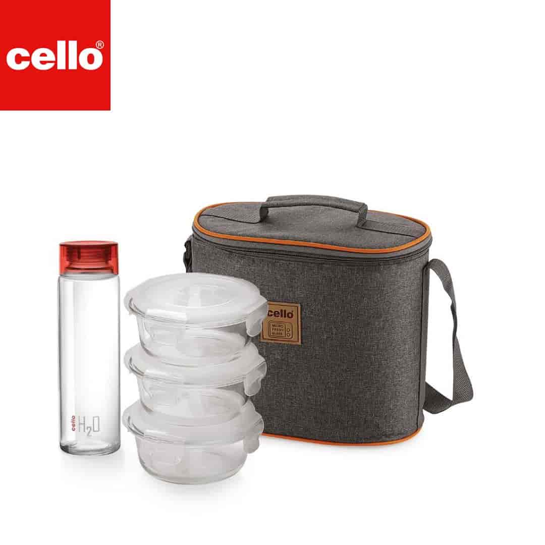 Royale Round Lunch Box & Bottle 4Pcs Set