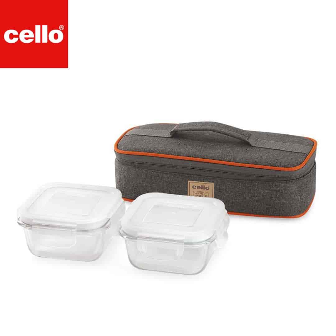 Royale Square Glass Lunch Box 2Pcs Set (H)