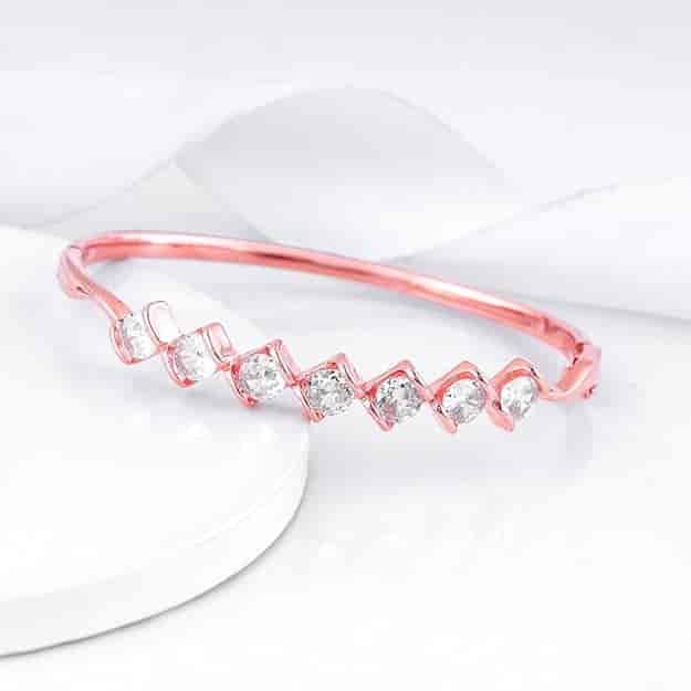 Rose Gold Zircon Order of Opulence Bangle Bracelet