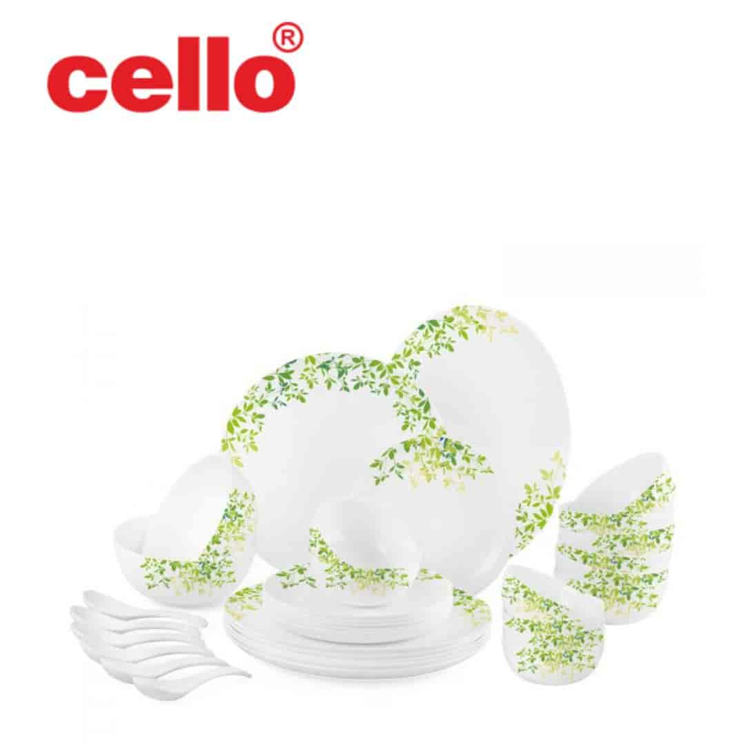 Cello Royale Ds 33 Pcs - Green Orchard: Refreshing and Elegant Dinnerware Set with a Touch of Nature.
