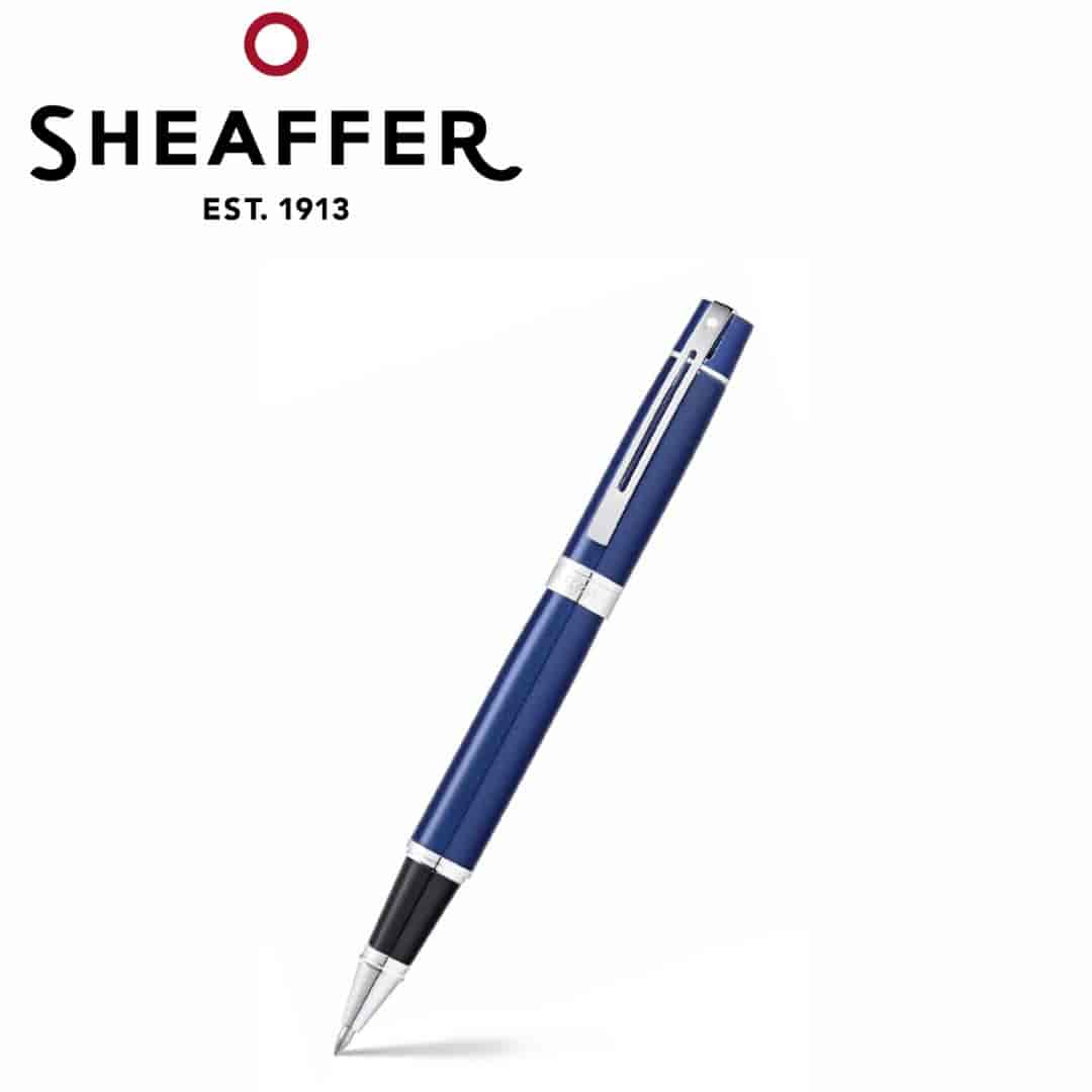 PEN SHEAFFER 300 E9341 GLOSSY BLUE WITH CHROME TRIM RB