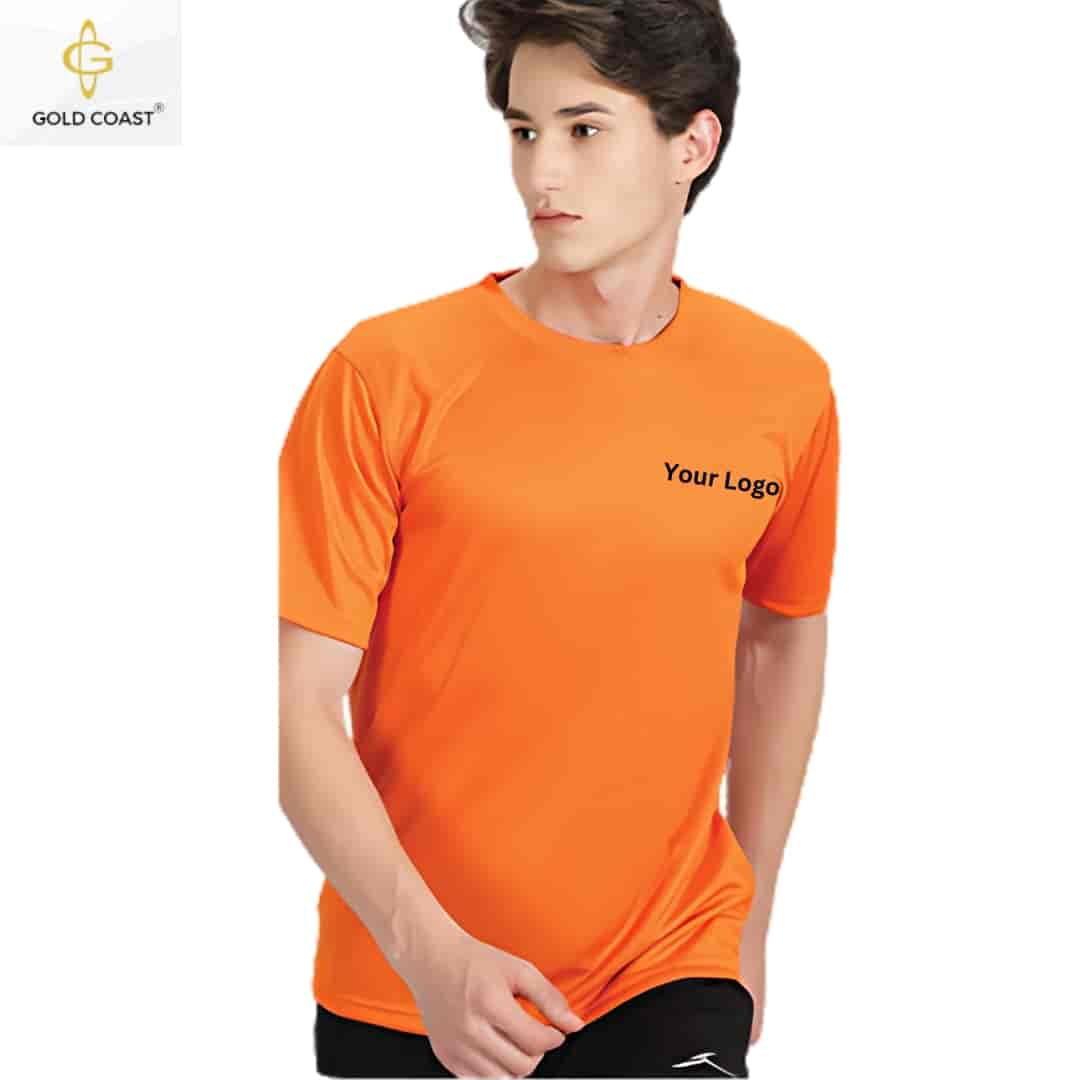 Gold Coast DRI-FIT Dot-Knit Round Neck T-Shirt - Orange