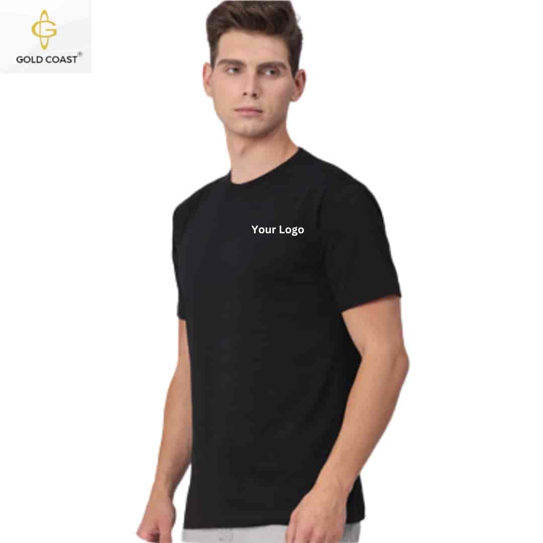 Gold Coast 100% Cotton Premium Round Neck T-Shirt - Black